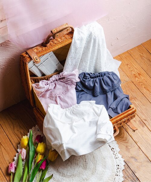 Boribon(ボリボン)の「ピエロカラーTシャツ(Tシャツ/カットソー・キッズ・ピンク/チャコール/オフホワイト・120/110/100/90/80)」の14枚目の写真