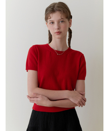 Pea half knit (red)