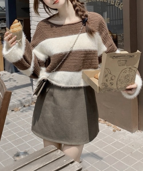 Miniministore(ミニミニストア)の「ワイドボーター シャギーニットレディース(ニット/セーター・レディース・ブラウン/ブラック/カーキ・FREE)」の16枚目の写真