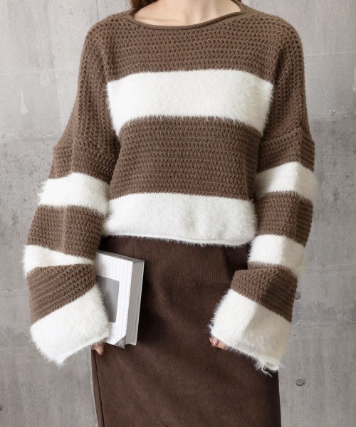 Miniministore(ミニミニストア)の「ワイドボーター シャギーニットレディース(ニット/セーター・レディース・ブラウン/ブラック/カーキ・FREE)」の19枚目の写真