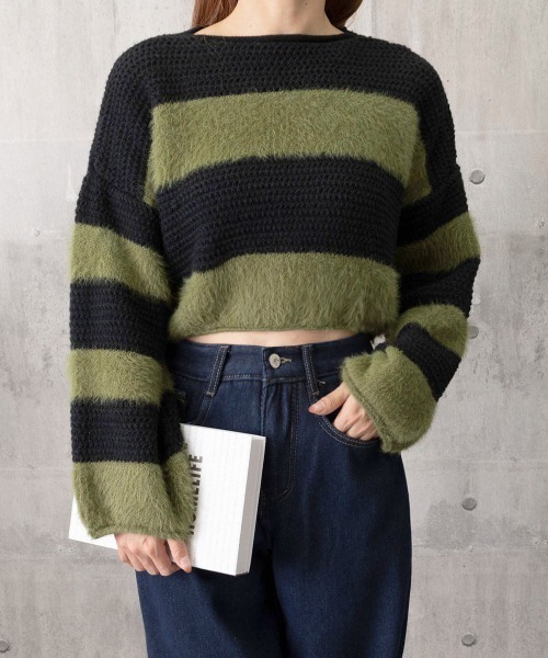 Miniministore(ミニミニストア)の「ワイドボーター シャギーニットレディース(ニット/セーター・レディース・ブラウン/ブラック/カーキ・FREE)」の22枚目の写真