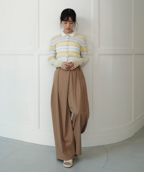 EMMEL REFINES（エメルリファインズ）の「＜EMMEL REFINES＞EM HW マルチボーダー ニット（ニット/セーター・レディース・イエロー/ロイヤルブルー・FREE）」の10枚目の写真