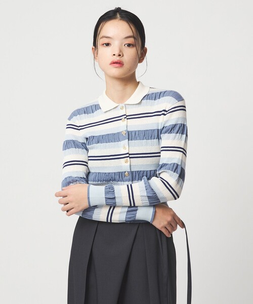 EMMEL REFINES（エメルリファインズ）の「＜EMMEL REFINES＞EM HW マルチボーダー ニット（ニット/セーター・レディース・イエロー/ロイヤルブルー・FREE）」の11枚目の写真