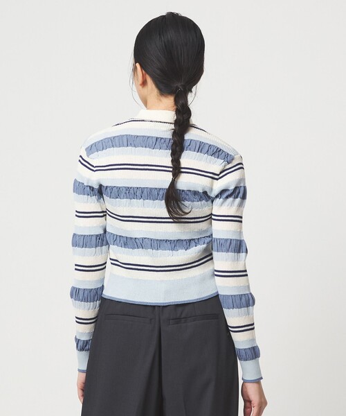 EMMEL REFINES（エメルリファインズ）の「＜EMMEL REFINES＞EM HW マルチボーダー ニット（ニット/セーター・レディース・イエロー/ロイヤルブルー・FREE）」の12枚目の写真