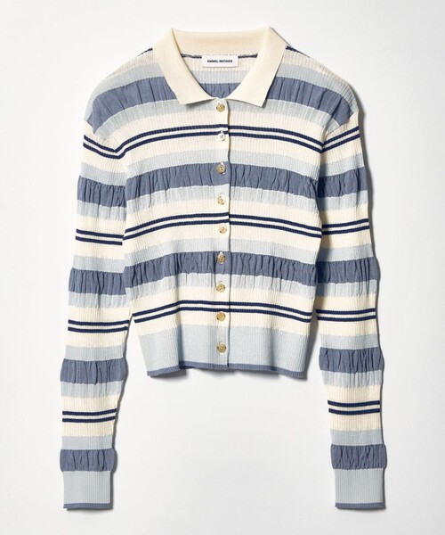 EMMEL REFINES（エメルリファインズ）の「＜EMMEL REFINES＞EM HW マルチボーダー ニット（ニット/セーター・レディース・イエロー/ロイヤルブルー・FREE）」の6枚目の写真