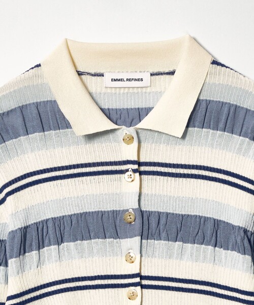 EMMEL REFINES（エメルリファインズ）の「＜EMMEL REFINES＞EM HW マルチボーダー ニット（ニット/セーター・レディース・イエロー/ロイヤルブルー・FREE）」の8枚目の写真