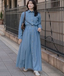 slattgir | 高身長　デニムマキシワンピース（トールサイズ）Essenave(ワンピース)