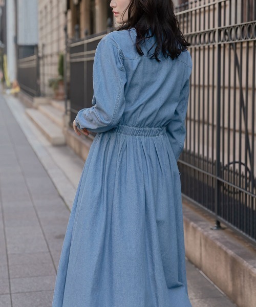 slattgir（スラットジール）の「高身長　デニムマキシワンピース（トールサイズ）Essenave（ワンピース・レディース・ブルー/ネイビー・T5L/T4L/T3L/TLL/TL/TM）」の8枚目の写真