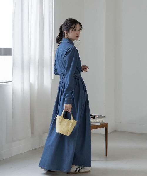 slattgir（スラットジール）の「高身長　デニムマキシワンピース（トールサイズ）Essenave（ワンピース・レディース・ブルー/ネイビー・T5L/T4L/T3L/TLL/TL/TM）」の12枚目の写真