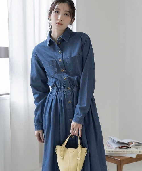 slattgir（スラットジール）の「高身長　デニムマキシワンピース（トールサイズ）Essenave（ワンピース・レディース・ブルー/ネイビー・T5L/T4L/T3L/TLL/TL/TM）」の13枚目の写真