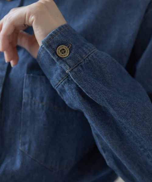 slattgir（スラットジール）の「高身長　デニムマキシワンピース（トールサイズ）Essenave（ワンピース・レディース・ブルー/ネイビー・T5L/T4L/T3L/TLL/TL/TM）」の18枚目の写真