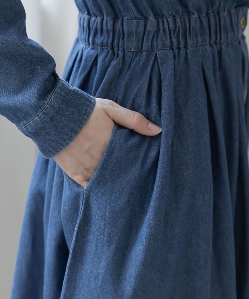 slattgir（スラットジール）の「高身長　デニムマキシワンピース（トールサイズ）Essenave（ワンピース・レディース・ブルー/ネイビー・T5L/T4L/T3L/TLL/TL/TM）」の19枚目の写真