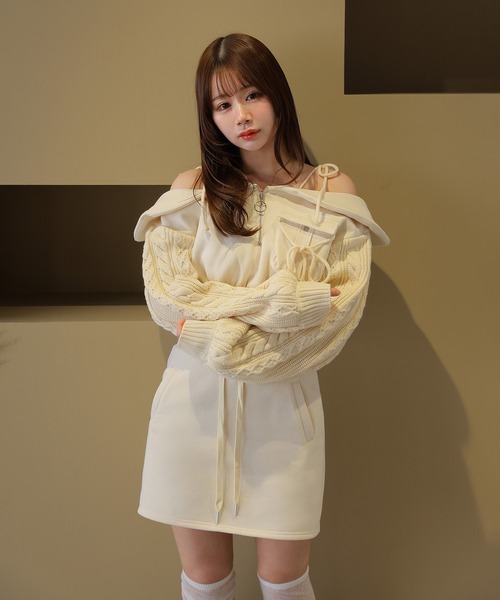 M DOLLY(エムドリー)の「*M DOLLY original* cable miele girly set up/ケーブルミエーレガーリーセットアップ(セットアップ・レディース・アイボリー/ブラック・FREE)」の3枚目の写真