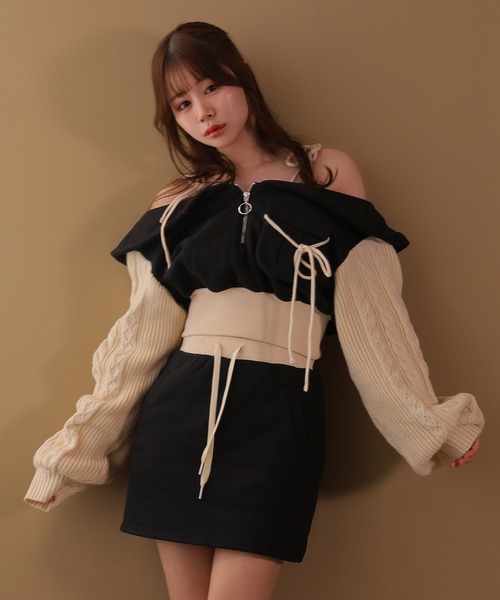 M DOLLY(エムドリー)の「*M DOLLY original* cable miele girly set up/ケーブルミエーレガーリーセットアップ(セットアップ・レディース・アイボリー/ブラック・FREE)」の9枚目の写真