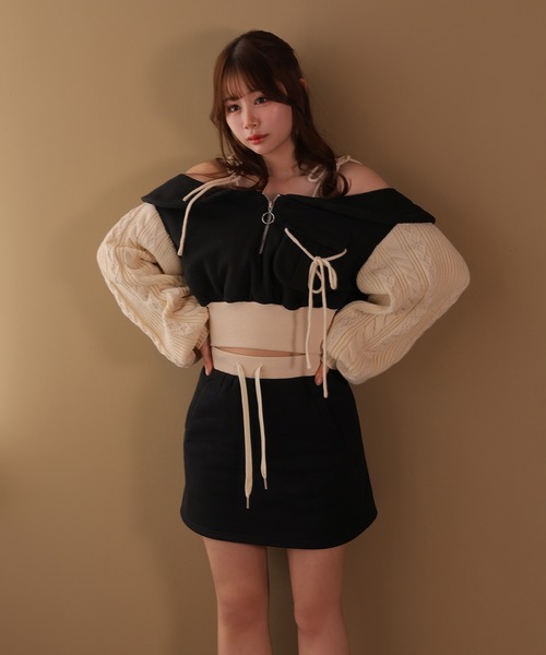 M DOLLY(エムドリー)の「*M DOLLY original* cable miele girly set up/ケーブルミエーレガーリーセットアップ(セットアップ・レディース・アイボリー/ブラック・FREE)」の10枚目の写真