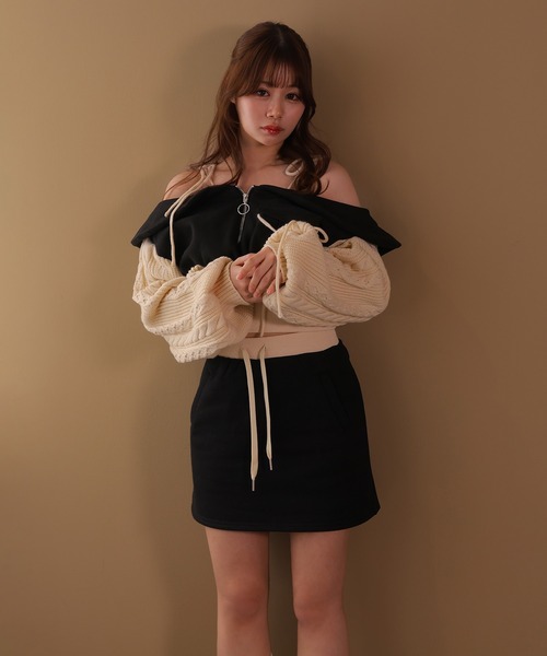 M DOLLY(エムドリー)の「*M DOLLY original* cable miele girly set up/ケーブルミエーレガーリーセットアップ(セットアップ・レディース・アイボリー/ブラック・FREE)」の11枚目の写真