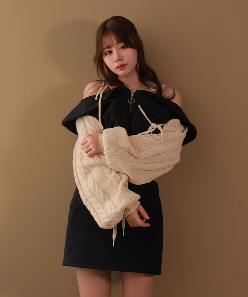 M DOLLY(エムドリー)の「*M DOLLY original* cable miele girly set up/ケーブルミエーレガーリーセットアップ(セットアップ・レディース・アイボリー/ブラック・FREE)」の12枚目の写真