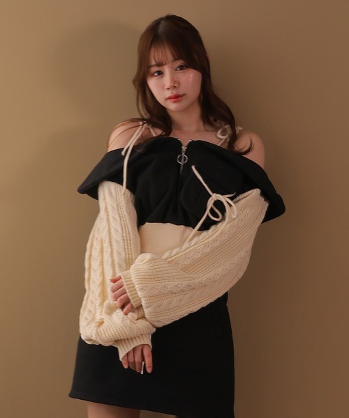M DOLLY(エムドリー)の「*M DOLLY original* cable miele girly set up/ケーブルミエーレガーリーセットアップ(セットアップ・レディース・アイボリー/ブラック・FREE)」の13枚目の写真