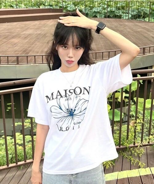 ROIDESROIS（ロワデロワ）の「メゾンフラワー 半袖Tシャツ (ブラック)（Tシャツ/カットソー・レディース・その他・S/M/2XL/XL/L）」の2枚目の写真