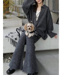 amel（エイメル）の「リラックスリブニットパンツ / チャコール（その他パンツ）」