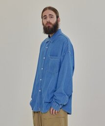 CARGOBROS（カーゴブロス）の「CB ウォッシングシティボーイデニムシャツ（中青）（シャツ/ブラウス）」
