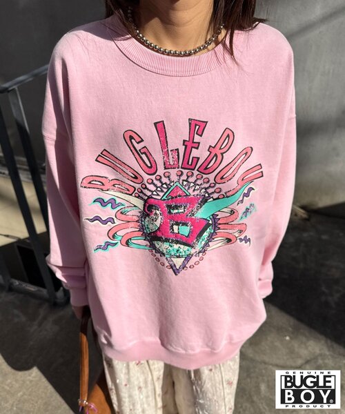 CIAOPANIC（チャオパニック）の「【BUGLE BOY/ビューグル ボーイ】アソートプリントフェードスウェット（Tシャツ/カットソー・レディース・ブラック/ピンク/オレンジ/ブルー/イエロー・FREE）」の4枚目の写真