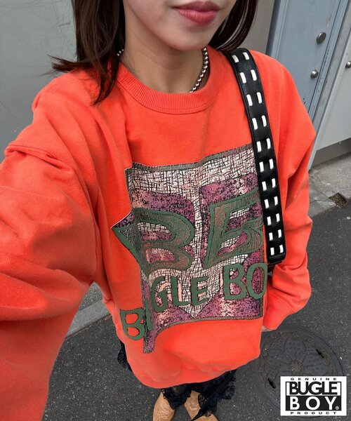 CIAOPANIC（チャオパニック）の「【BUGLE BOY/ビューグル ボーイ】アソートプリントフェードスウェット（Tシャツ/カットソー・レディース・ブラック/ピンク/オレンジ/ブルー/イエロー・FREE）」の5枚目の写真