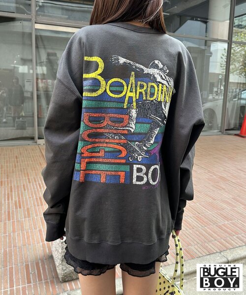 CIAOPANIC（チャオパニック）の「【BUGLE BOY/ビューグル ボーイ】アソートプリントフェードスウェット（Tシャツ/カットソー・レディース・ブラック/ピンク/オレンジ/ブルー/イエロー・FREE）」の8枚目の写真