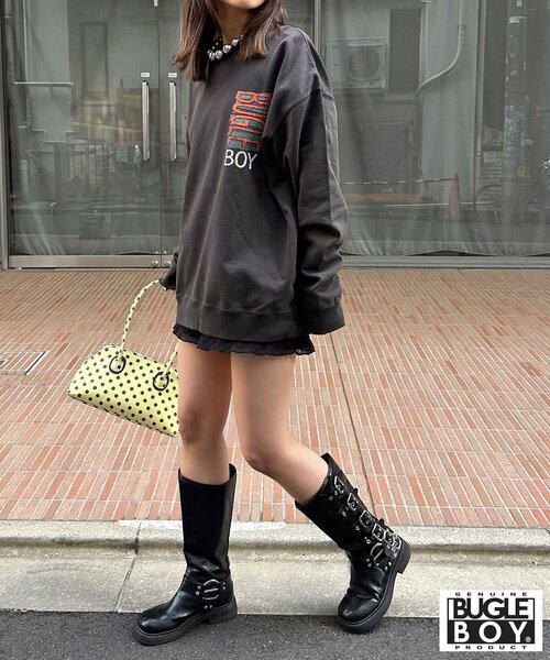 CIAOPANIC（チャオパニック）の「【BUGLE BOY/ビューグル ボーイ】アソートプリントフェードスウェット（Tシャツ/カットソー・レディース・ブラック/ピンク/オレンジ/ブルー/イエロー・FREE）」の10枚目の写真