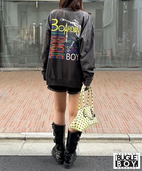 CIAOPANIC（チャオパニック）の「【BUGLE BOY/ビューグル ボーイ】アソートプリントフェードスウェット（Tシャツ/カットソー・レディース・ブラック/ピンク/オレンジ/ブルー/イエロー・FREE）」の11枚目の写真