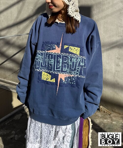 CIAOPANIC（チャオパニック）の「【BUGLE BOY/ビューグル ボーイ】アソートプリントフェードスウェット（Tシャツ/カットソー・レディース・ブラック/ピンク/オレンジ/ブルー/イエロー・FREE）」の12枚目の写真