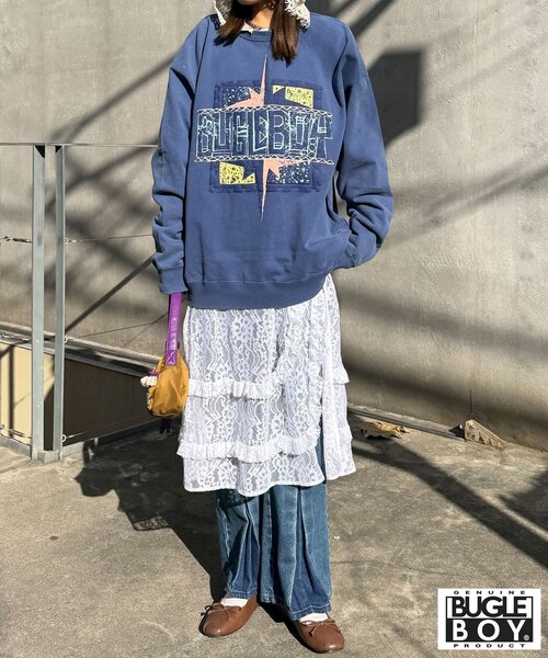 CIAOPANIC（チャオパニック）の「【BUGLE BOY/ビューグル ボーイ】アソートプリントフェードスウェット（Tシャツ/カットソー・レディース・ブラック/ピンク/オレンジ/ブルー/イエロー・FREE）」の16枚目の写真