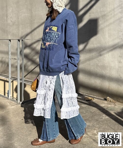 CIAOPANIC（チャオパニック）の「【BUGLE BOY/ビューグル ボーイ】アソートプリントフェードスウェット（Tシャツ/カットソー・レディース・ブラック/ピンク/オレンジ/ブルー/イエロー・FREE）」の17枚目の写真