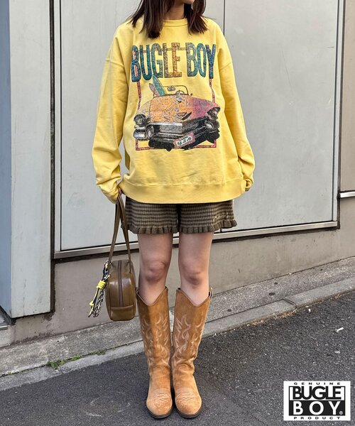 CIAOPANIC（チャオパニック）の「【BUGLE BOY/ビューグル ボーイ】アソートプリントフェードスウェット（Tシャツ/カットソー・レディース・ブラック/ピンク/オレンジ/ブルー/イエロー・FREE）」の22枚目の写真