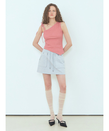 One-Shoulder Strap Top, Brick Red
