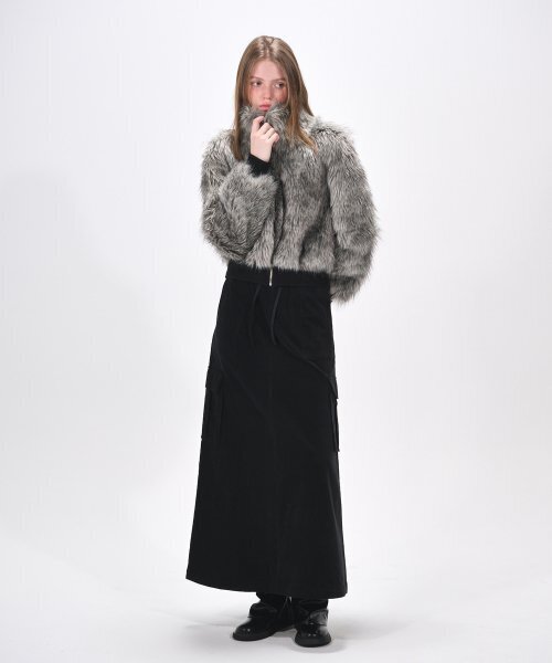 ETMON(エトモン)の「Flare Cargo Long Skirt, Black(スカート・レディース・その他・FREE)」の1枚目の写真