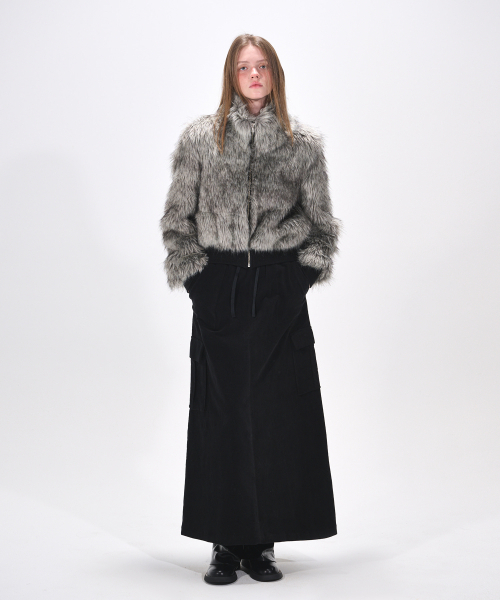 ETMON(エトモン)の「Flare Cargo Long Skirt, Black(スカート・レディース・その他・FREE)」の2枚目の写真