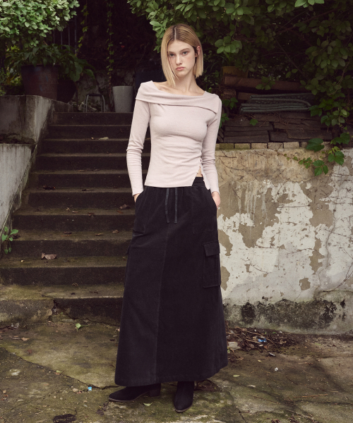 ETMON(エトモン)の「Flare Cargo Long Skirt, Black(スカート・レディース・その他・FREE)」の5枚目の写真