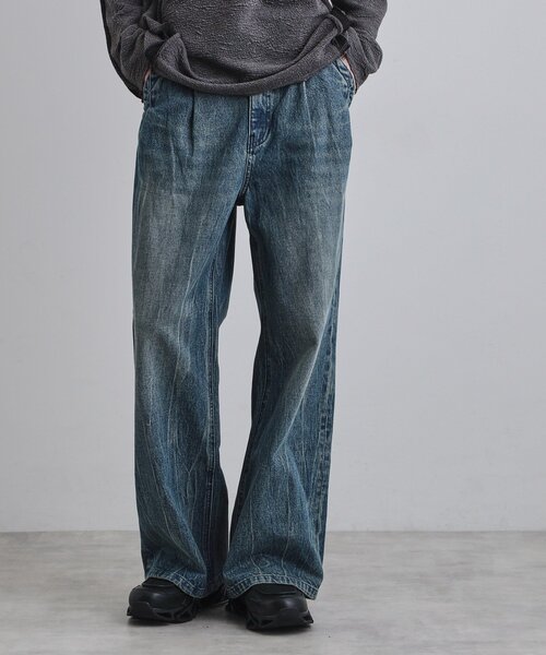 tk.TAKEO KIKUCHI（ティーケータケオキクチ）の「ワイドストレートレッグデニム（デニムパンツ・メンズ・オフホワイト/ブルー系その他/ブラック・02/01/03）」の3枚目の写真