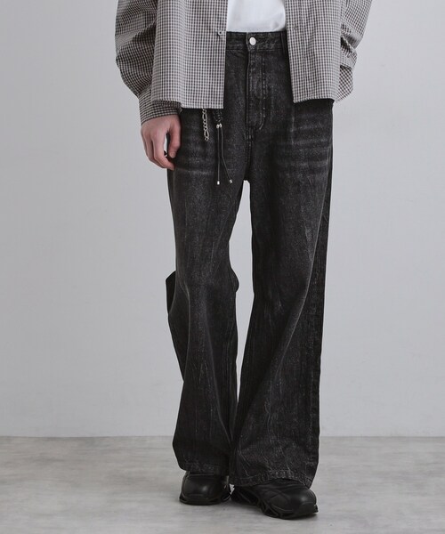 tk.TAKEO KIKUCHI（ティーケータケオキクチ）の「ワイドストレートレッグデニム（デニムパンツ・メンズ・オフホワイト/ブルー系その他/ブラック・02/01/03）」の2枚目の写真