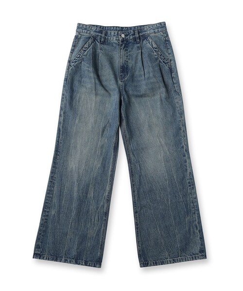 tk.TAKEO KIKUCHI（ティーケータケオキクチ）の「ワイドストレートレッグデニム（デニムパンツ・メンズ・オフホワイト/ブルー系その他/ブラック・02/01/03）」の4枚目の写真