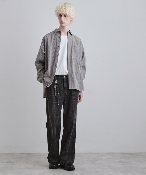 tk.TAKEO KIKUCHI（ティーケータケオキクチ）の「ワイドストレートレッグデニム（デニムパンツ・メンズ・オフホワイト/ブルー系その他/ブラック・02/01/03）」の10枚目の写真