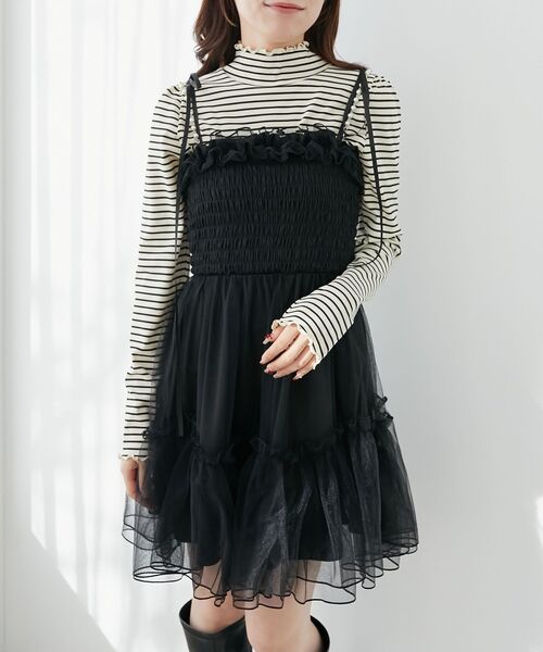 MAJESTIC LEGON(マジェスティックレゴン)の「ハイネックパフスリーブトップス(Tシャツ/カットソー・レディース・ブラック/アイボリー/ブラック系その他・MEDIUM)」の10枚目の写真