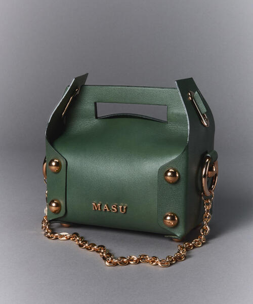 MASU（エムエーエスユー）の「MASU/エムエーエスユー/LEATHER CAKE BAG/M26U6OJ008（ショルダーバッグ・メンズ・ブラック/ホワイト/モスグリーン・F）」の3枚目の写真