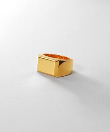 シルバー バケットカット シグネットリング(16号、18号) GP