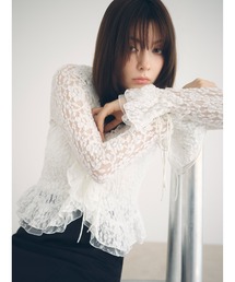 FRAY I.D | ラッフルデザインレーストップス(Tシャツ/カットソー)