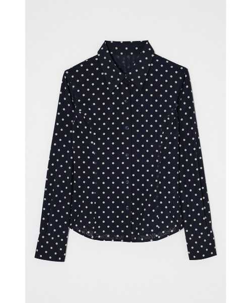 MOUSSY（マウジー）の「【26年SS新作】DOT TULLE シャツ（シャツ/ブラウス・レディース・アイボリー/ブルー系その他3/ホワイト系その他・FREE）」の4枚目の写真