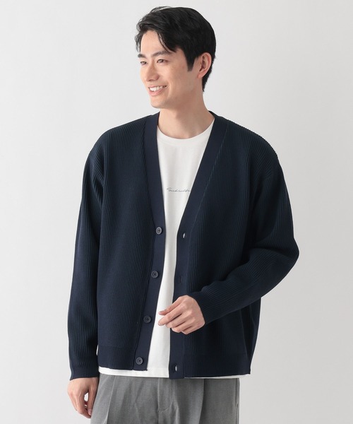 GLOBAL WORK（グローバルワーク）の「トクトク2SETアゼカーディガン&長袖Tシャツ/645536（カーディガン/ボレロ・メンズ・ネイビー/ベージュ/ブラック/グリーン/サックスブルー・SMALL/X-LARGE/LARGE/MEDIUM）」の4枚目の写真