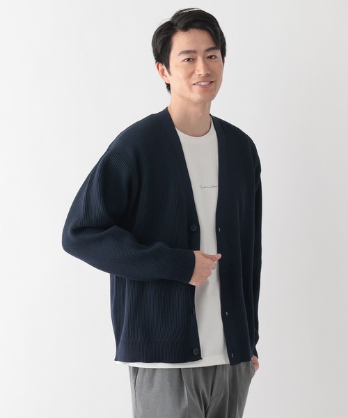 GLOBAL WORK（グローバルワーク）の「トクトク2SETアゼカーディガン&長袖Tシャツ/645536（カーディガン/ボレロ・メンズ・ネイビー/ベージュ/ブラック/グリーン/サックスブルー・SMALL/X-LARGE/LARGE/MEDIUM）」の7枚目の写真