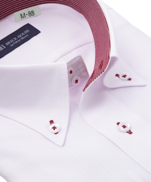TOKYO SHIRTS(トウキョウシャツ)の「【吸水速乾】 形態安定ノンアイロン ドゥエボットーニ 長袖ビジネスワイシャツ(大きいサイズ・長いサイズ)(ビジネスシャツ・メンズ・ピンク・首回り39cm-裄丈88cm/首回り41cm-裄丈90cm/首回り42cm-裄丈90cm/首回り45cm-裄丈82cm/首回り45cm-裄丈86cm/首回り45cm-裄丈90cm/首回り47cm-裄丈86cm/首回り47cm-裄丈90cm)」の2枚目の写真
